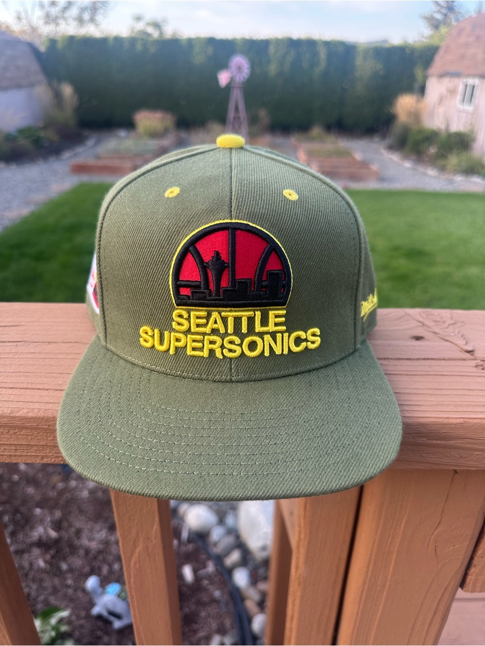 Mitchell & Ness Olive Green Seattle Supersonics Snapback Hat